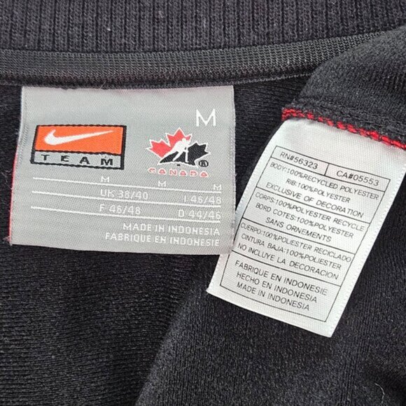 Nike Team Canada Hockey Jacket Full Zip Black Long Sleeve Pockets Men's Size M - Picture 12 of 13